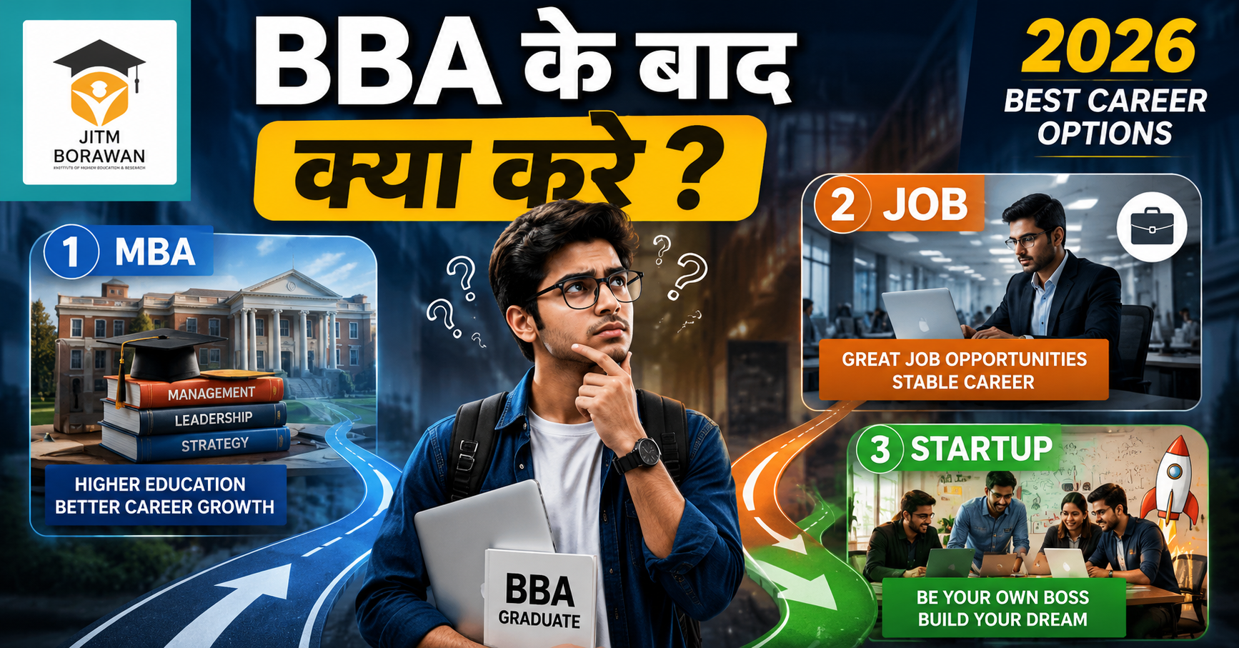 BBA के बाद Best Career Options 2026 | MBA, Job या Startup?
